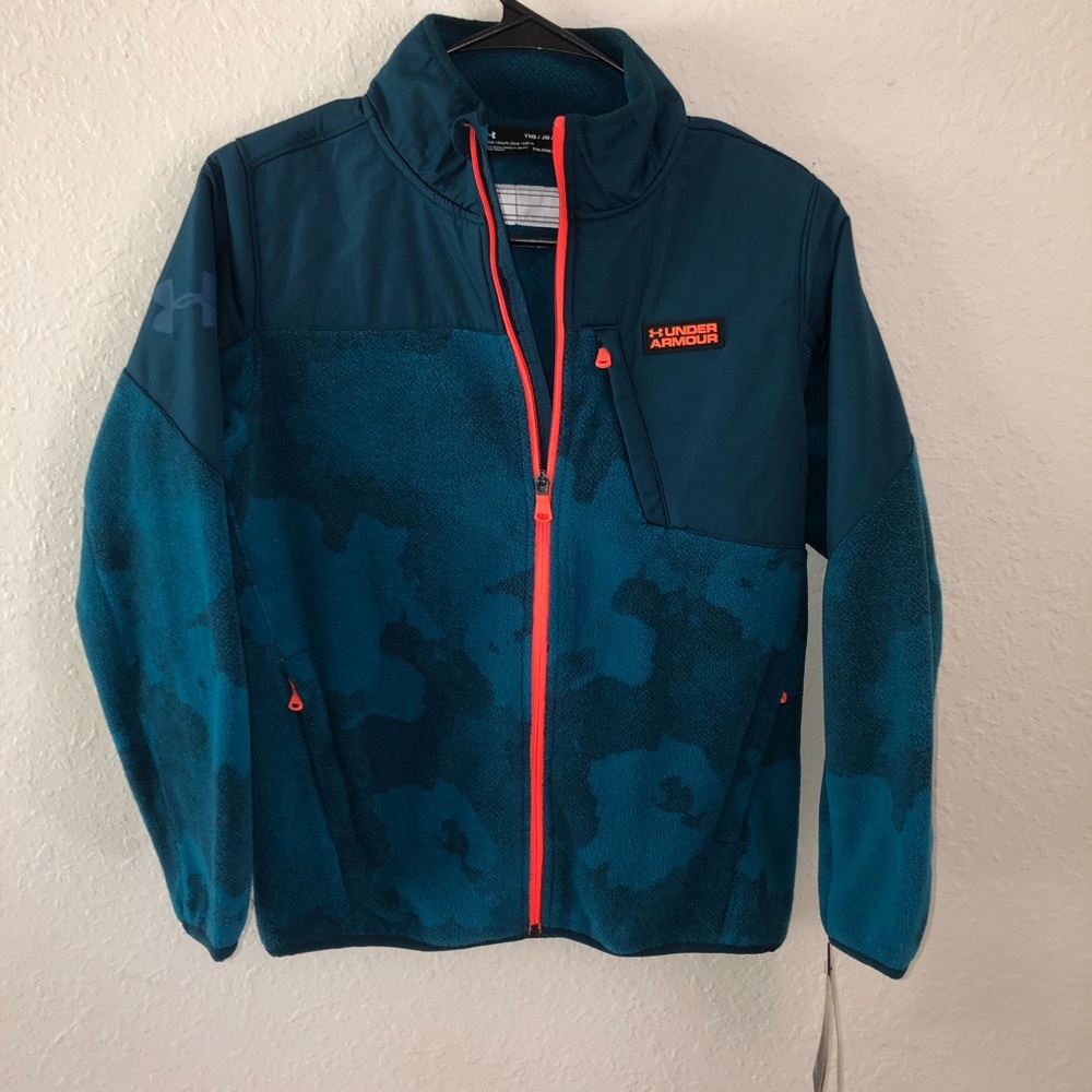 Under Armour Boys Techno Teal Cold Gear Storm Jacket Sz YMD 11/12 NWT